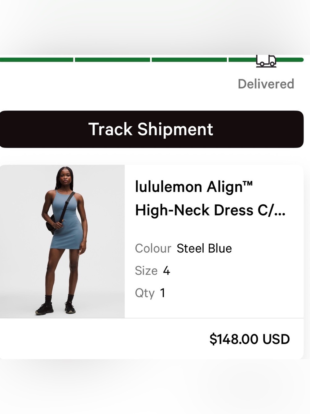 Lululemon Align High-Neck Dress C/D Cup Size 4 *Sleek Liner Steel Blue - Picture 3 of 6